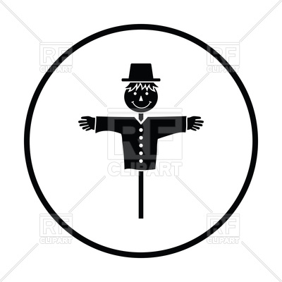 400x400 Scarecrow Icon In Black Circle Vector Image Of Icons And Emblems