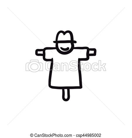 450x470 Scarecrow Sketch Icon Scarecrow Vector Sketch Icon Isolated