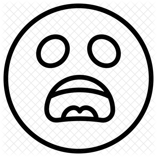 512x512 Scared Face Emoji Emoji Icon Of Line Style