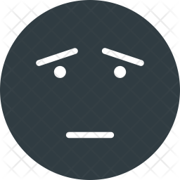 256x256 Scared Face Icon Of Glyph Style