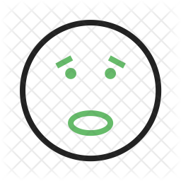256x256 Scared Face Icon Of Line Style