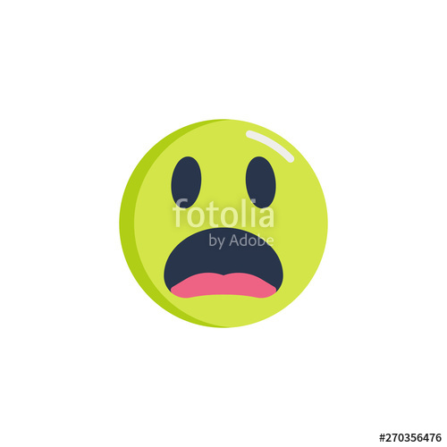 500x500 Worried Face Emoticon Flat Icon, Scared Expression Face Emoji