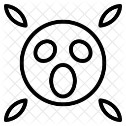 256x256 Scared Icon Of Line Style