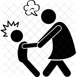 256x256 Scared Kid Icon Of Glyph Style