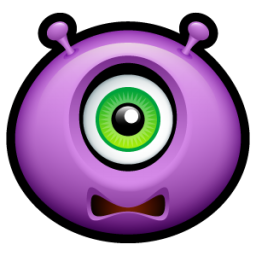 256x256 Alien Scared Icon Purple Monsters Iconset Hopstarter
