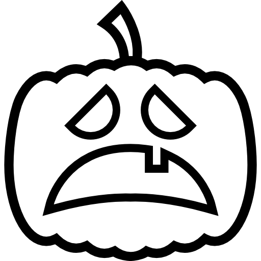 512x512 Halloween Pumpkin Sad Scared Face Outline Icons Free Download