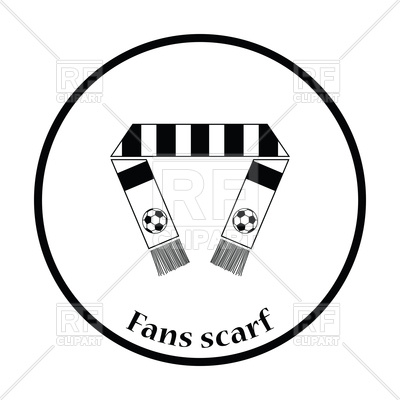 400x400 Thin Circle Design Of Football Fans Scarf Icon Vector Image