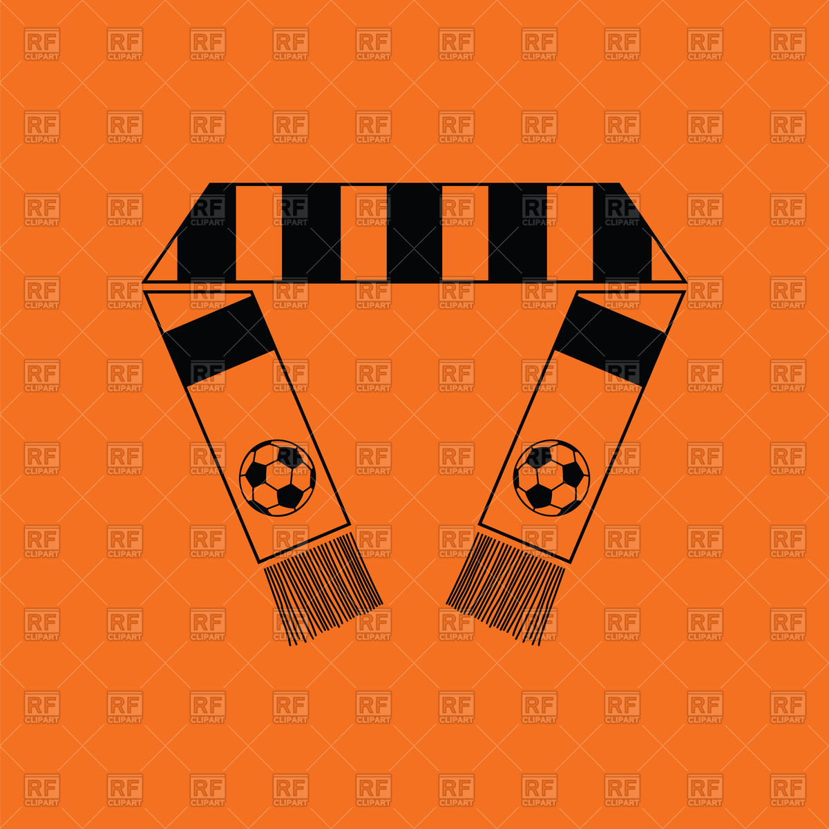 1200x1200 Football Fans Scarf Icon On Orange Background Vector Image