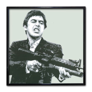 300x300 Scarface Shooting Print Movie Icon Poster Frame Film Decor Cream