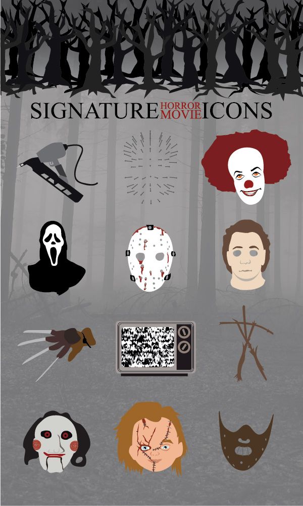 600x1001 Infographic Signature Horror Movie Icons Movies + Tv Horror
