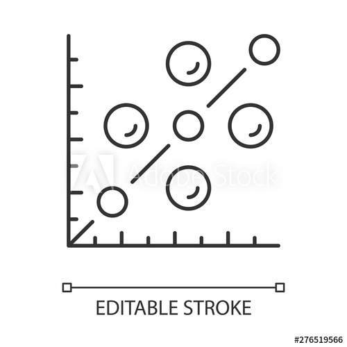 500x500 Scatter Plot Linear Icon Scattergram Mathematical Diagram Chart