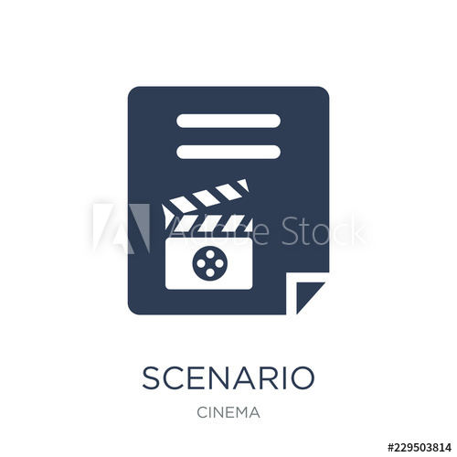 500x500 Scenario Icon Trendy Flat Vector Scenario Icon On White