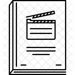 256x256 Film Scenario Icon Of Line Style