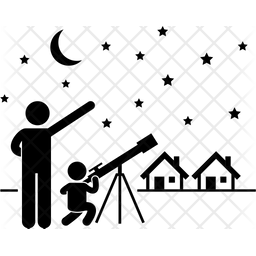 256x256 Night Scene Icon Of Glyph Style