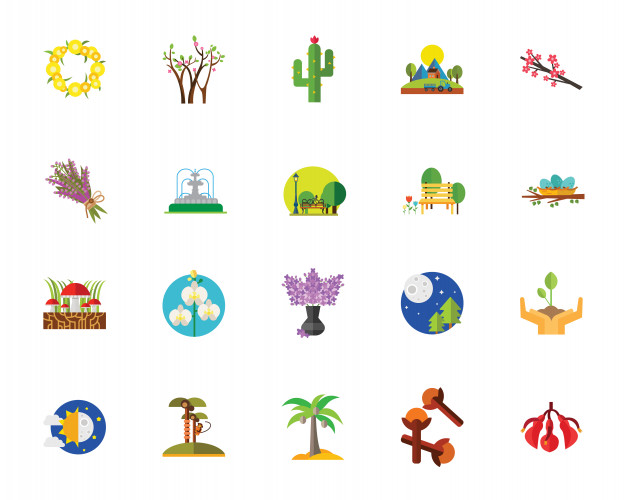 Scenery Icon Set Vector Premium Download 626x500 Scenery Icon Set Vector Premium Download