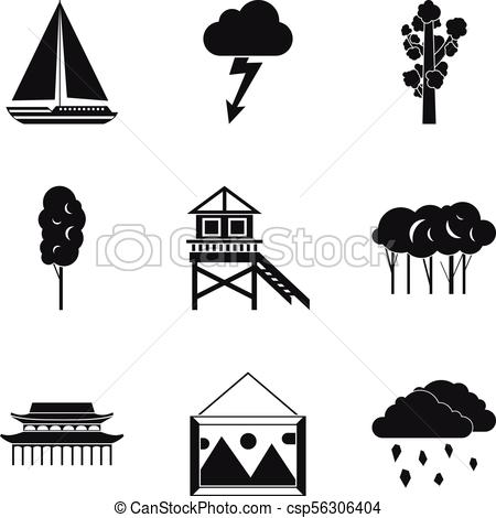 Scenery Icons Set, Simple Style Scenery Icons Set Simple Set 450x470 Scenery Icons Set, Simple Style Scenery Icons Set Simple Set