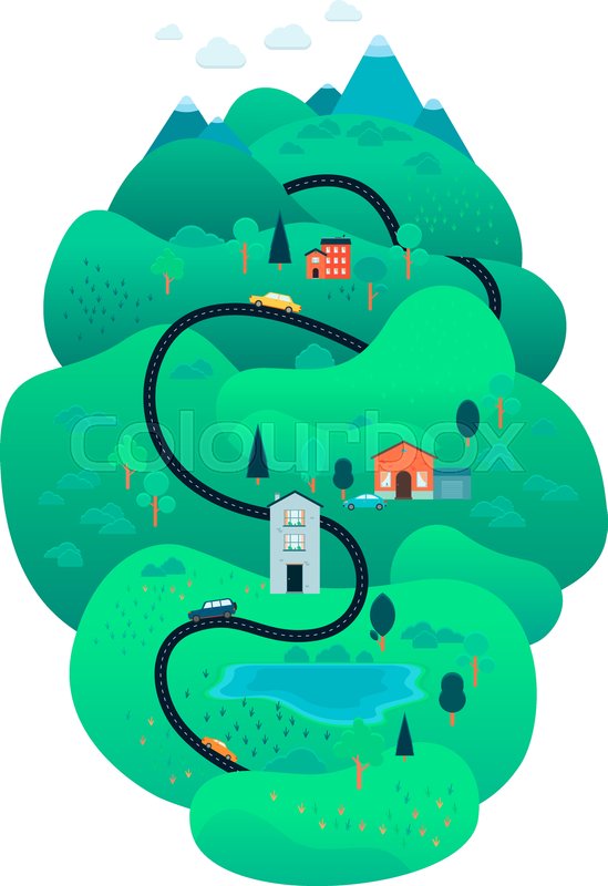 Vector Rural Landscape Scenery Icon Stock Vector Colourbox 549x800 Vector Rural Landscape Scenery Icon Stock Vector Colourbox