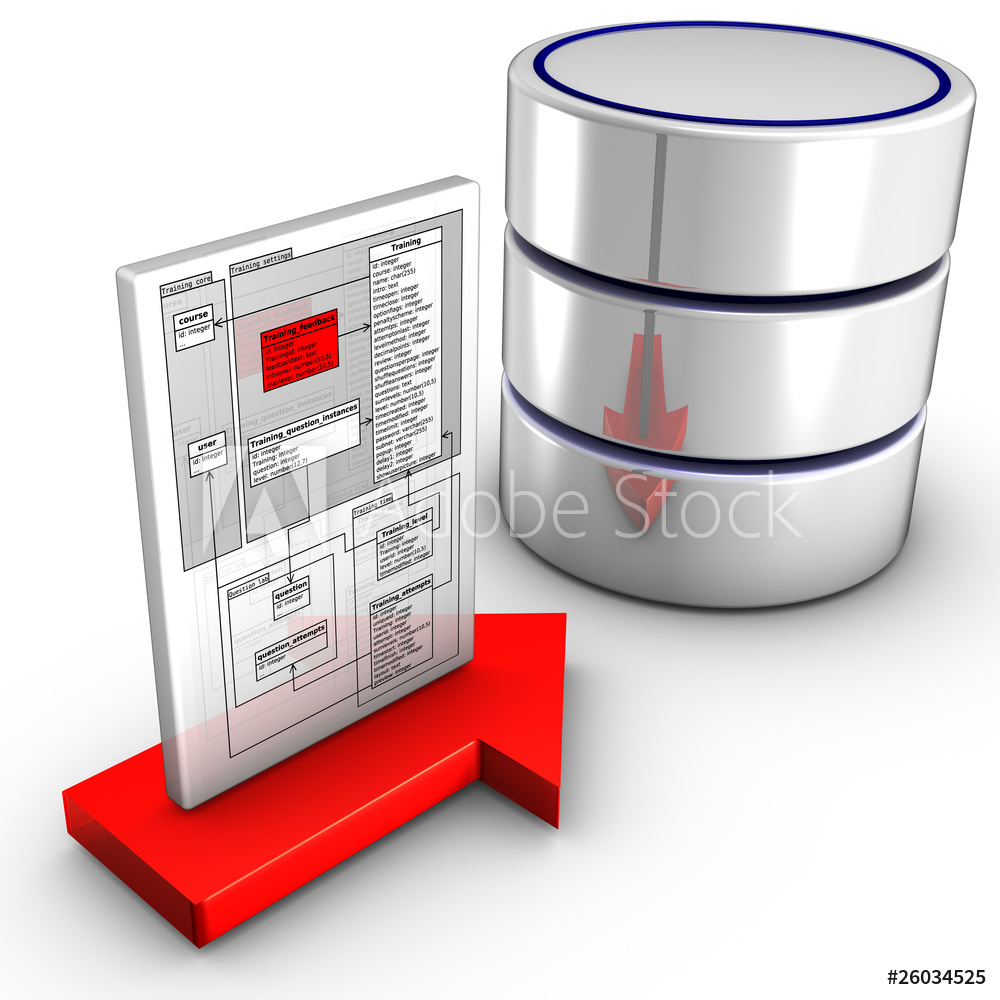 1000x1000 Photo Art Print Icon Symbolizing A Schema Import Into A Database