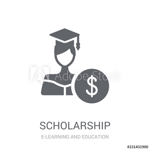 500x500 Scholarship Icon Trendy Scholarship Logo Concept On White