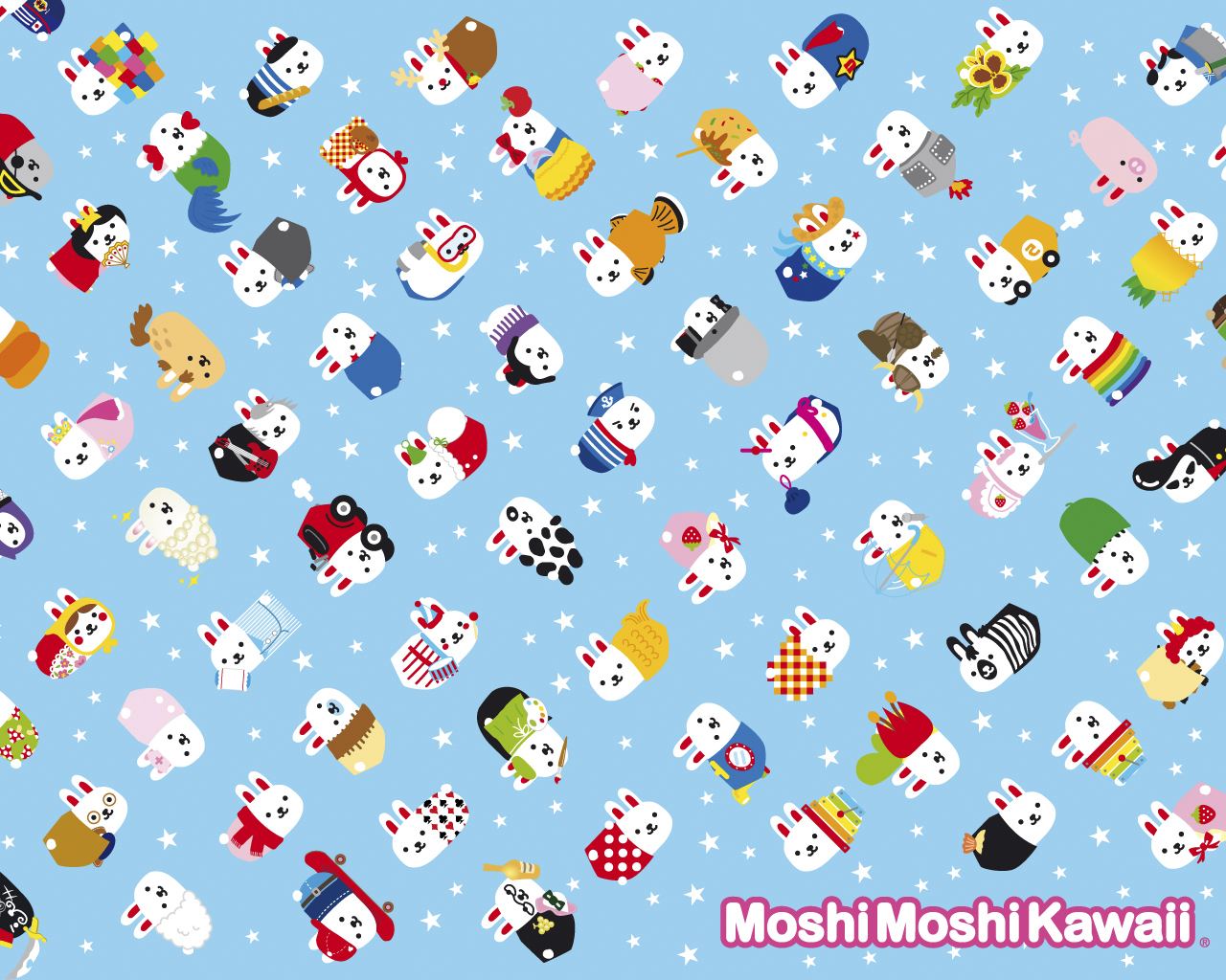 1280x1024 Strawberry Moshi Icon Wallpaper