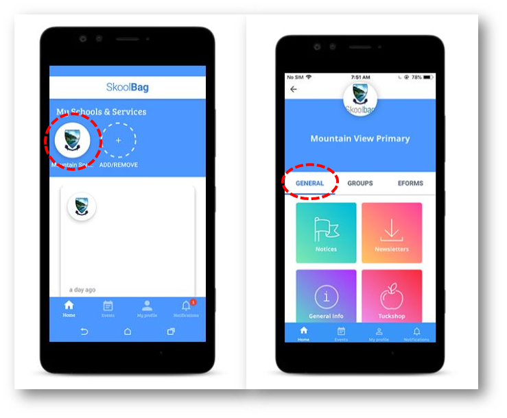 739x610 How To Locate The Features In The New Skoolbag App Skoolbag