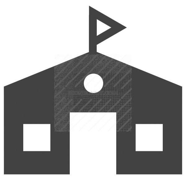 School Building Glyph Icon 600x600 School Building Glyph Icon