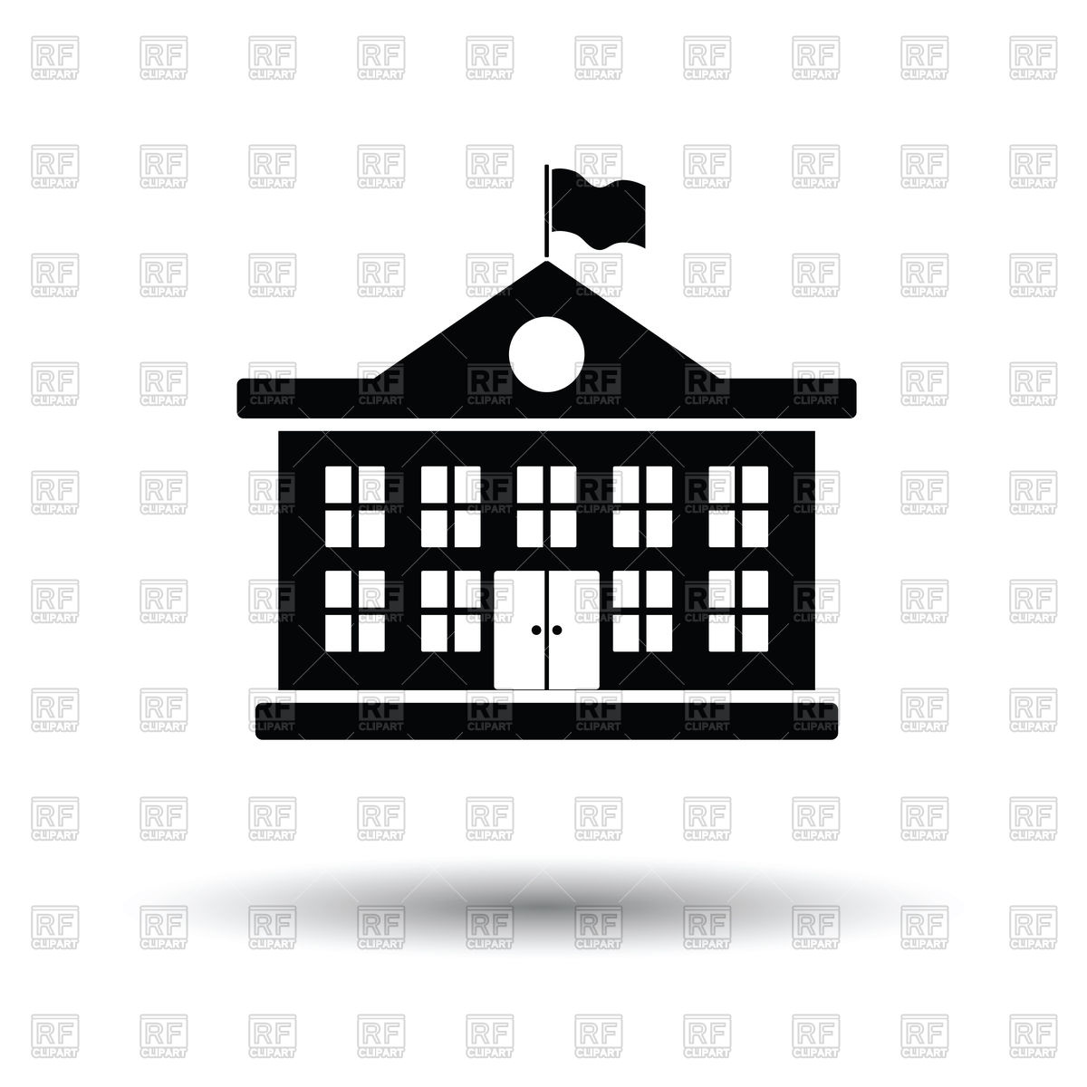 School Building Icon, College Or University On White Background 1200x1200 School Building Icon, College Or University On White Background