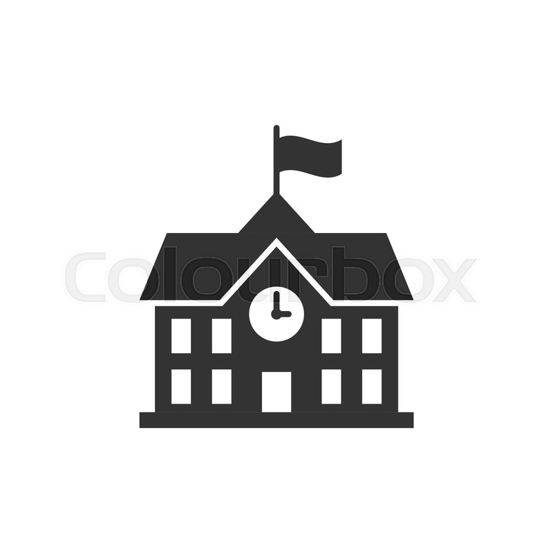 School Building Icon In Flat Style Stock Vector Colourbox 800x800 School Building Icon In Flat Style Stock Vector Colourbox