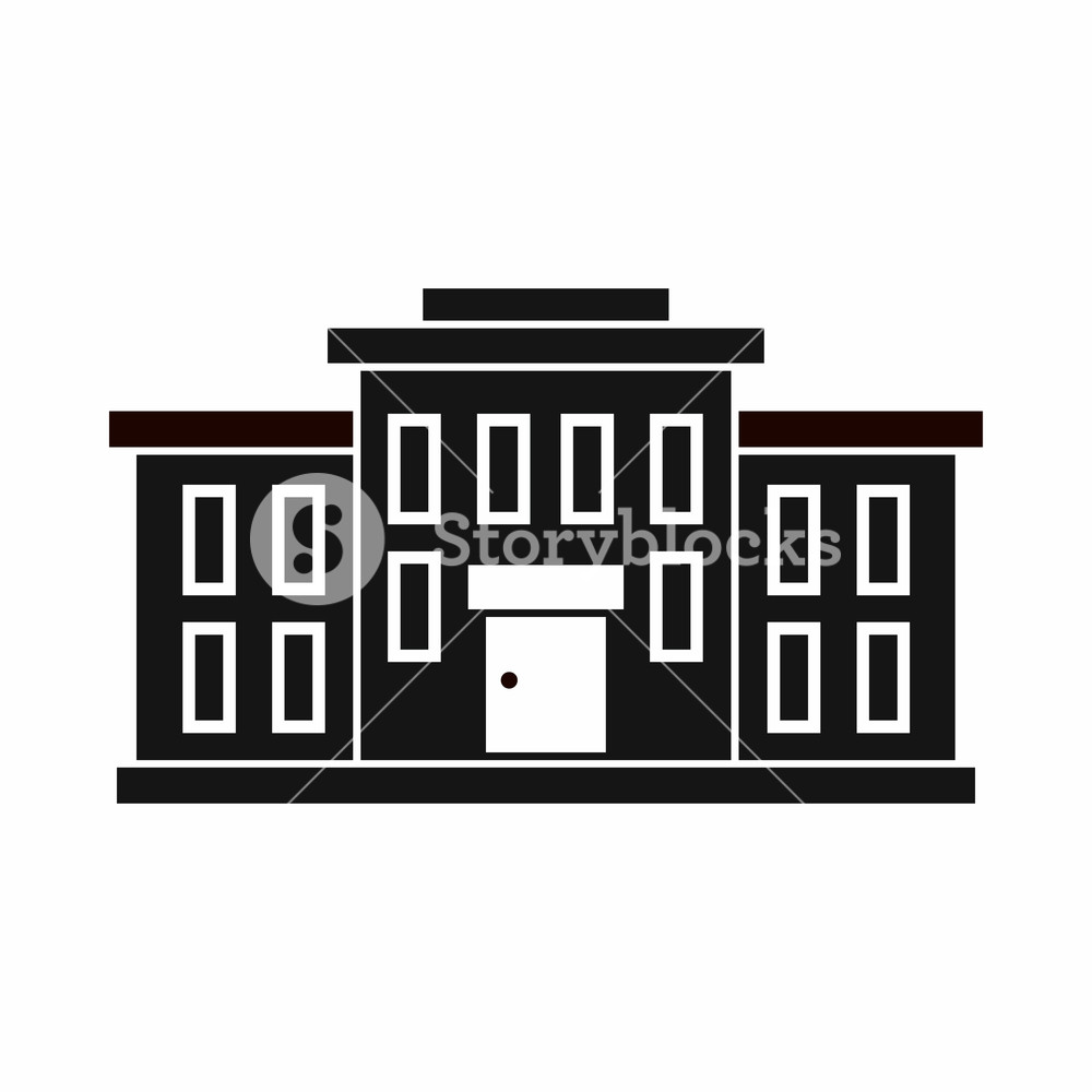 School Building Icon In Simple Style Isolated Illustration Royalty 1000x1000 School Building Icon In Simple Style Isolated Illustration Royalty