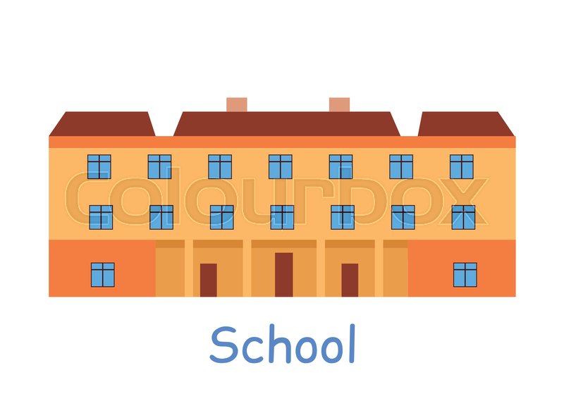 School Building Icon Orange Building Stock Vector Colourbox 800x559 School Building Icon Orange Building Stock Vector Colourbox