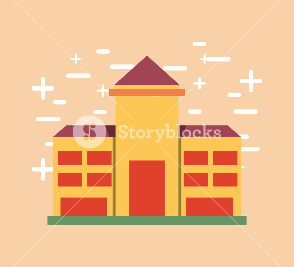 School Building Icon Over Orange Background, Colorful Design 1000x910 School Building Icon Over Orange Background, Colorful Design