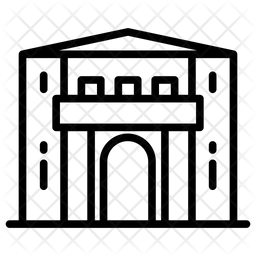 Educational School Building Icon Of Line Style 256x256 Educational School Building Icon Of Line Style