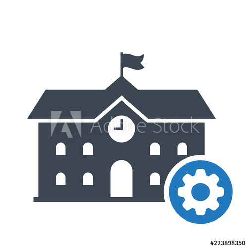 High School Building Icon, Education Icon With Settings Sign High 500x500 High School Building Icon, Education Icon With Settings Sign High