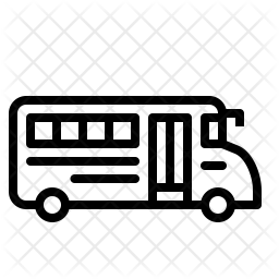 256x256 School Bus Icon Of Line Style