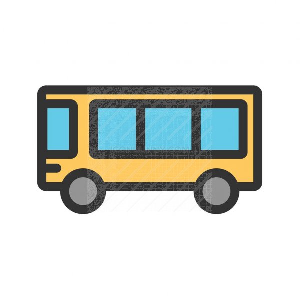 600x600 School Bus Line Filled Icon