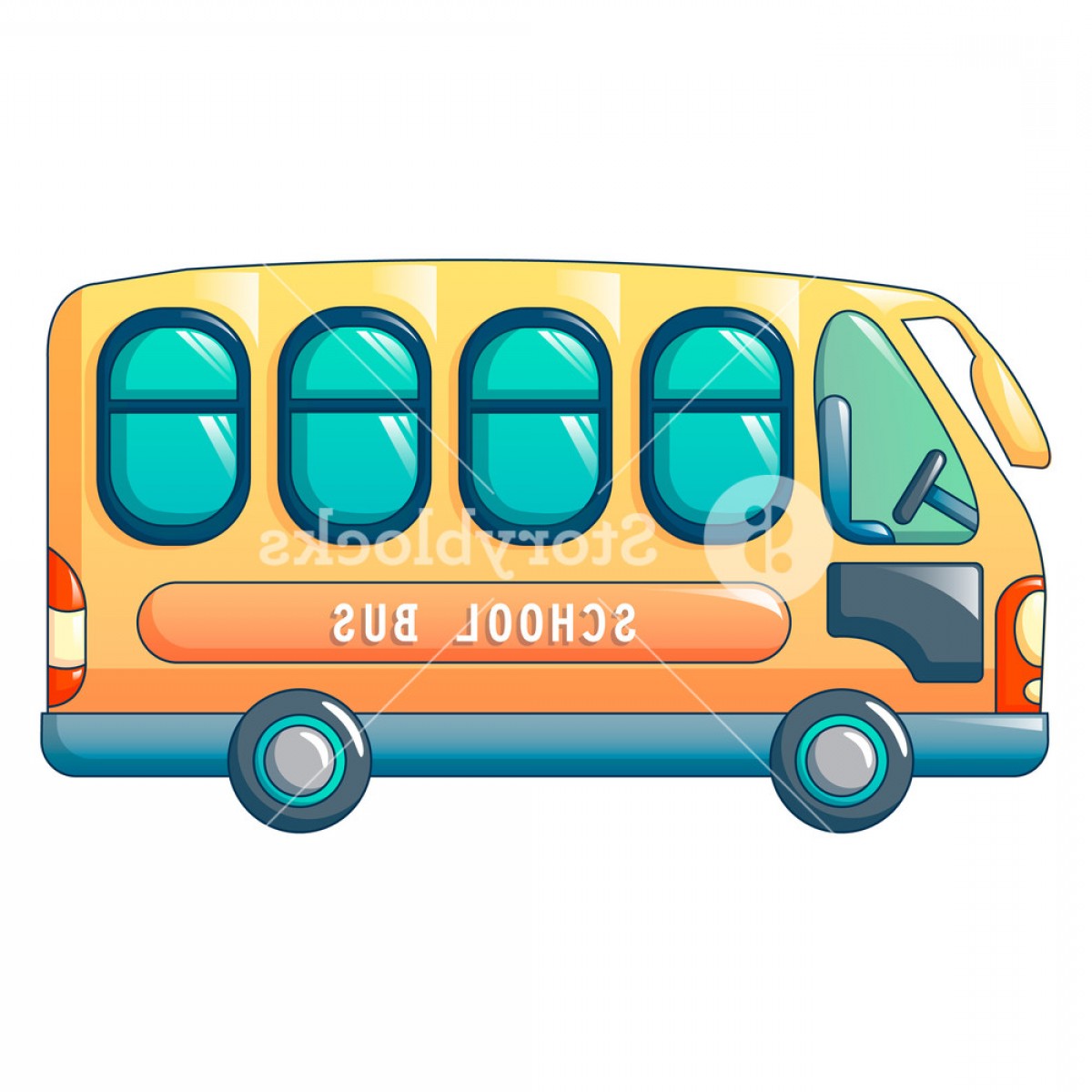 1200x1200 Small City School Bus Icon Cartoon Of Small City School Bus Vector