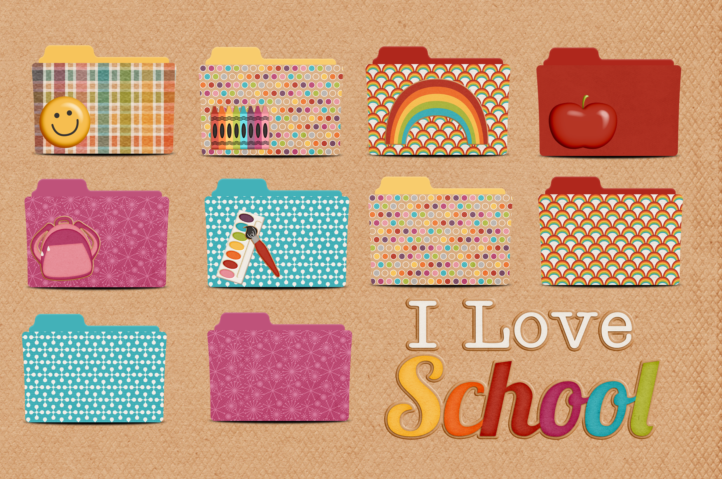 2519x1674 School Folder Icon Pack