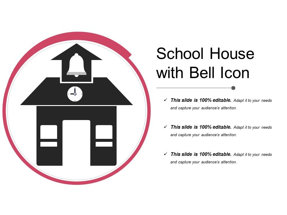 960x720 School House With Bell Icon Templates Powerpoint Presentation