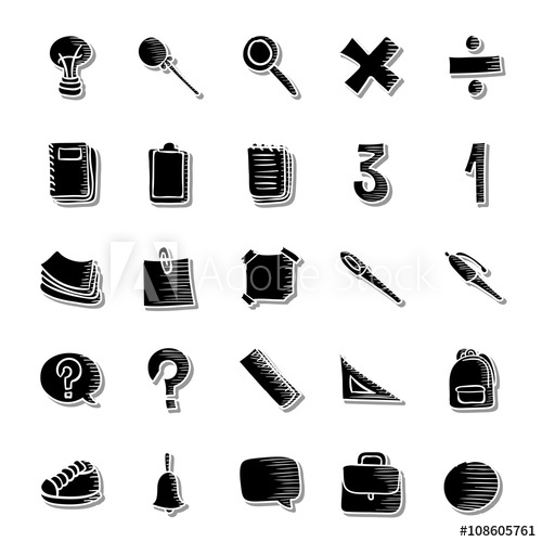 500x500 School House Icon Set