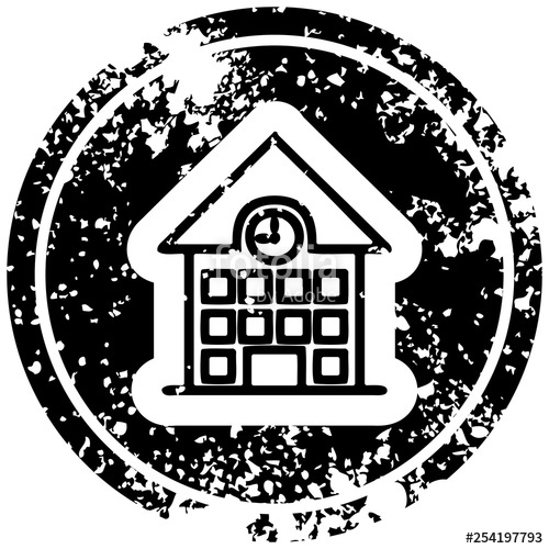 500x500 School House Distressed Icon Stock Image And Royalty Free Vector