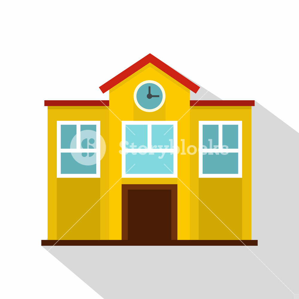 1000x1000 School Icon Flat Illustration Of School Vector Icon For Web