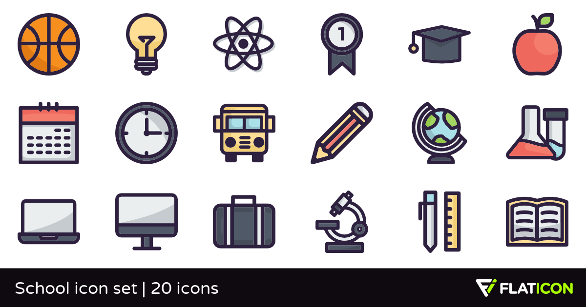 1200x630 School Icon Set Free Icons