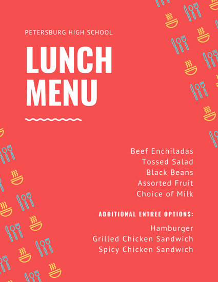 425x550 Red Blocks With Icon School Lunch Menu
