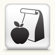 235x235 Royalty Free Vector Icon Button With School Lunch Icon Vector Art