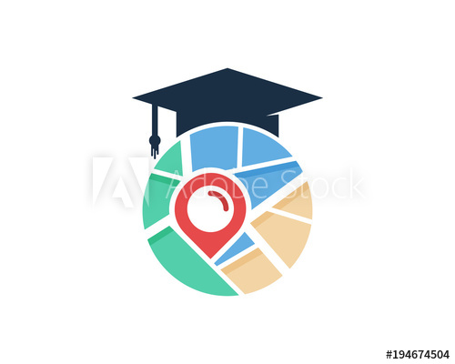 500x400 School Map Icon Logo Design Element