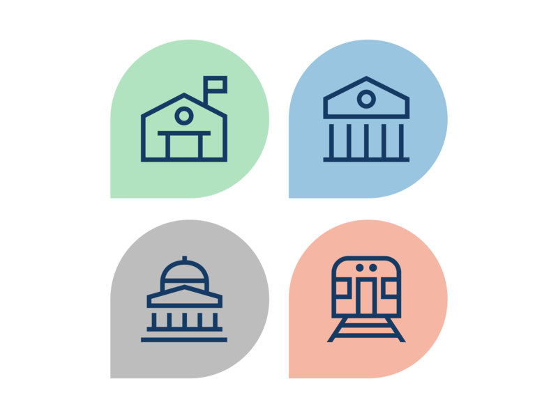 800x600 Small Icon Set Created For A Regional Map Of Danbury, Ct