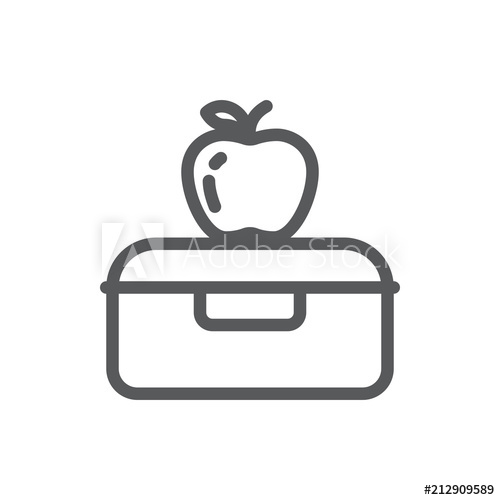 500x500 Plastic Lunch Box With Apple For School Or Work Healthy Break