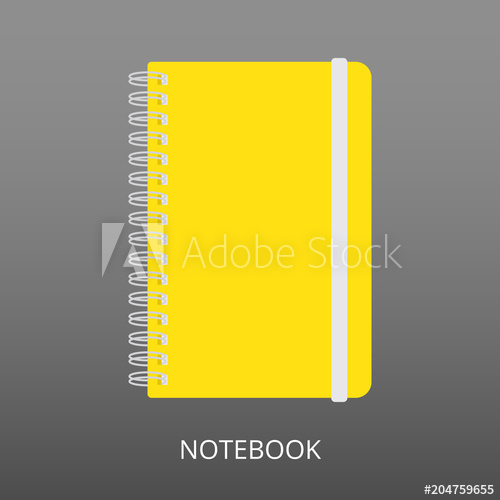 500x500 Closed Realistic Notebook On Grey Background Flat Icon, Vector