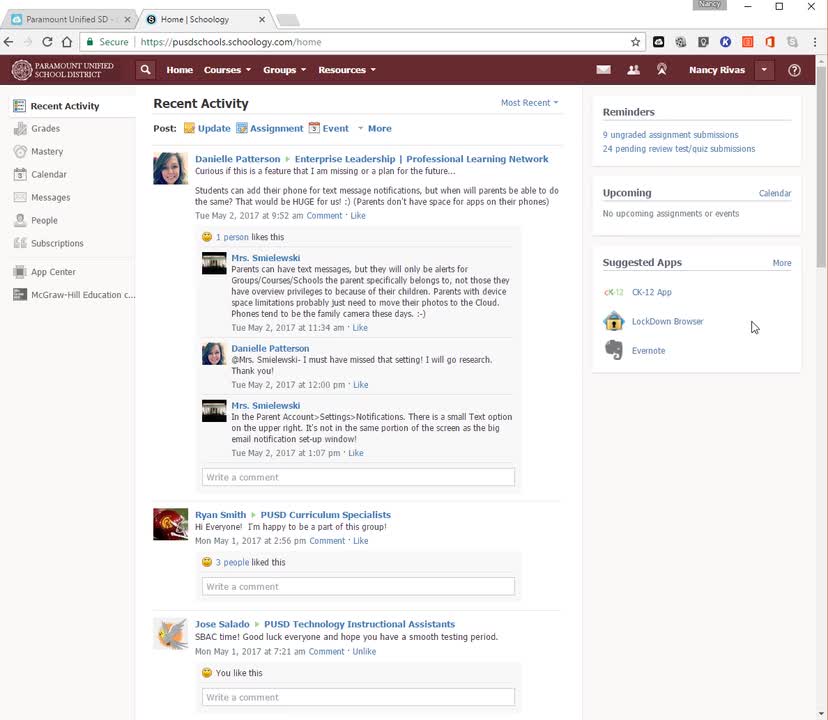 828x720 Video Schoology Quick Tour Paramount Unified School District