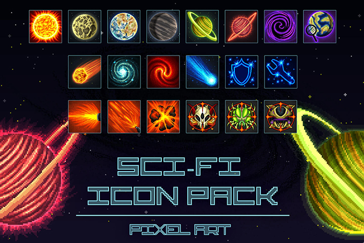 710x473 Sci Fi Icon Pack Pixel Art